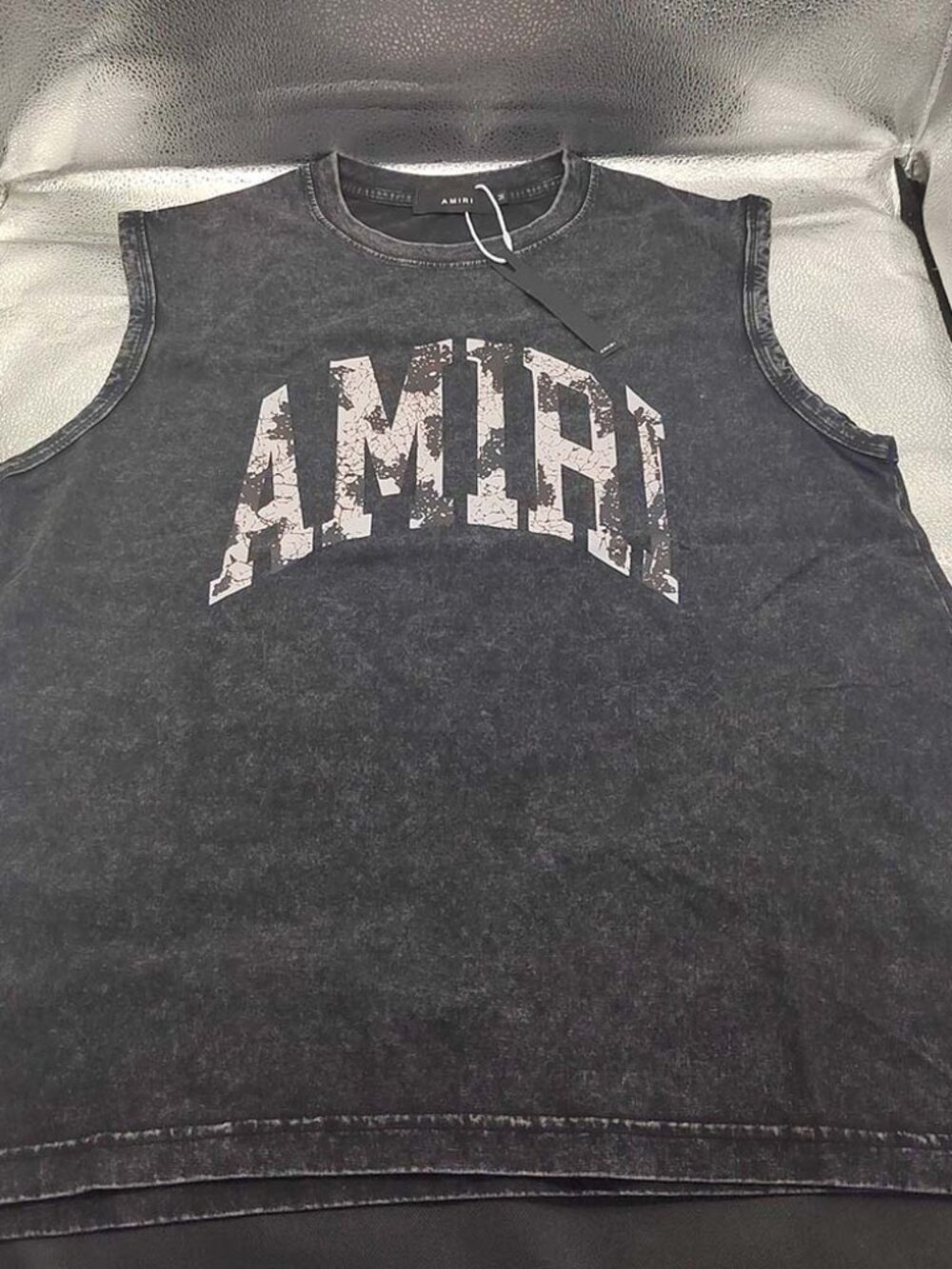 Amiri Lettering Sleeveless Black T-Shirt